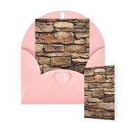 Thinking of You Cards with Envelopes Rocks Brick Wall Blank Cards for All Occasions Thank You Blank Note Card Greeting Cards for Wedding Bridal Invitations Birthday Party 10 x 15 cm