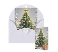 Thinking of You Cards with Envelopes Round Ball Christmas Tree Blank Cards for All Occasions Thank You Blank Note Card Greeting Cards for Wedding Bridal Invitations Birthday Party 10 x 15 cm