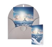 Thinking of You Cards with Envelopes Snowboarding Blank Cards for All Occasions Thank You Blank Note Card Greeting Cards for Wedding Bridal Invitations Birthday Party 10 x 15 cm