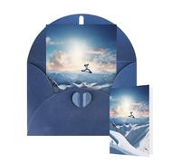 Thinking of You Cards with Envelopes Snowboarding Blank Cards for All Occasions Thank You Blank Note Card Greeting Cards for Wedding Bridal Invitations Birthday Party 10 x 15 cm