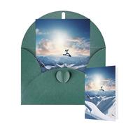 Thinking of You Cards with Envelopes Snowboarding Blank Cards for All Occasions Thank You Blank Note Card Greeting Cards for Wedding Bridal Invitations Birthday Party 10 x 15 cm