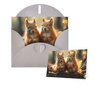 Thinking of You Cards with Envelopes Squirrel Animal Greeting Cards for All Occasions Thank You Blank Note Card for Wedding Invitations Valentine's Day Birthday Card 10x15 cm