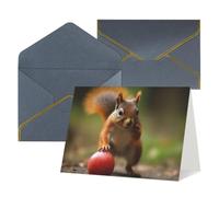Thinking of You Cards with Envelopes Squirrel Holding Fruit Blank Cards for All Occasions Sympathy Card Blank Note Card Thank You Greeting Cards for Wedding Invitations Birthday Party