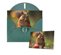 Thinking of You Cards with Envelopes Squirrel Holding Fruit Blank Cards for All Occasions Sympathy Card Blank Note Card Thank You Greeting Cards for Wedding Invitations Birthday Party