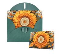 Thinking of You Cards with Envelopes Sunflower surrounded by butterflies Greeting Cards for All Occasions Thank You Blank Note Card for Wedding Invitations Valentine's Day Birthday Card 10x15 cm