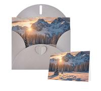 Thinking of You Cards with Envelopes Sunset Winter Mountains Greeting Cards for All Occasions Thank You Blank Note Card for Wedding Invitations Valentine's Day Birthday Card 10x15 cm