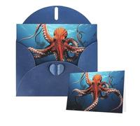 Thinking of You Cards with Envelopes Tentacles of octopus Greeting Cards for All Occasions Thank You Blank Note Card for Wedding Invitations Valentine's Day Birthday Card 10x15 cm
