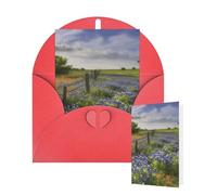 Thinking of You Cards with Envelopes Texas Bluebonnets Scenery Greeting Cards for All Occasions Thank You Blank Note Card for Wedding Invitations Valentine's Day Birthday Card 10x15 cm