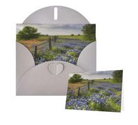Thinking of You Cards with Envelopes Texas Bluebonnets Scenery Greeting Cards for All Occasions Thank You Blank Note Card for Wedding Invitations Valentine's Day Birthday Card 10x15 cm