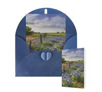 Thinking of You Cards with Envelopes Texas Bluebonnets Scenery Greeting Cards for All Occasions Thank You Blank Note Card for Wedding Invitations Valentine's Day Birthday Card 10x15 cm