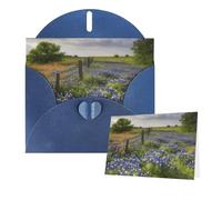 Thinking of You Cards with Envelopes Texas Bluebonnets Scenery Greeting Cards for All Occasions Thank You Blank Note Card for Wedding Invitations Valentine's Day Birthday Card 10x15 cm