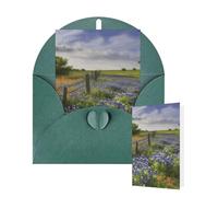 Thinking of You Cards with Envelopes Texas Bluebonnets Scenery Greeting Cards for All Occasions Thank You Blank Note Card for Wedding Invitations Valentine's Day Birthday Card 10x15 cm
