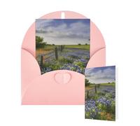 Thinking of You Cards with Envelopes Texas Bluebonnets Scenery Greeting Cards for All Occasions Thank You Blank Note Card for Wedding Invitations Valentine's Day Birthday Card 10x15 cm