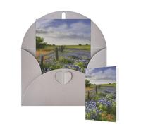 Thinking of You Cards with Envelopes Texas Bluebonnets Scenery Greeting Cards for All Occasions Thank You Blank Note Card for Wedding Invitations Valentine's Day Birthday Card 10x15 cm