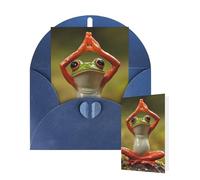 Thinking of You Cards with Envelopes The funny frog doing yoga Blank Cards for All Occasions Thank You Blank Note Card Greeting Cards for Wedding Bridal Invitations Birthday Party 10 x 15 cm
