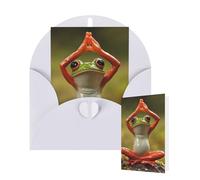 Thinking of You Cards with Envelopes The funny frog doing yoga Blank Cards for All Occasions Thank You Blank Note Card Greeting Cards for Wedding Bridal Invitations Birthday Party 10 x 15 cm