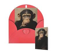 Thinking of You Cards with Envelopes The silent monkey Blank Cards for All Occasions Thank You Blank Note Card Greeting Cards for Wedding Bridal Invitations Birthday Party 10 x 15 cm