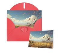 Thinking of You Cards with Envelopes The wind blows feathers Greeting Cards for All Occasions Thank You Blank Note Card for Wedding Invitations Valentine's Day Birthday Card 10x15 cm