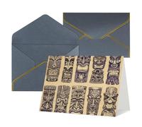 Thinking of You Cards with Envelopes Vintage Aloha Tiki Pattern Blank Cards for All Occasions Sympathy Card Blank Note Card Thank You Greeting Cards for Wedding Invitations Birthday Party