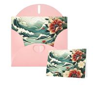 Thinking of You Cards with Envelopes Waves Greeting Cards for All Occasions Thank You Blank Note Card for Wedding Invitations Valentine's Day Birthday Card 10x15 cm