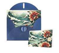 Thinking of You Cards with Envelopes Waves Greeting Cards for All Occasions Thank You Blank Note Card for Wedding Invitations Valentine's Day Birthday Card 10x15 cm