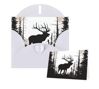 Thinking of You Cards with Envelopes Wild Elk silhouette Blank Cards for All Occasions Sympathy Card Blank Note Card Thank You Greeting Cards for Wedding Invitations Birthday Party