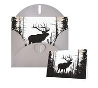 Thinking of You Cards with Envelopes Wild Elk silhouette Blank Cards for All Occasions Sympathy Card Blank Note Card Thank You Greeting Cards for Wedding Invitations Birthday Party