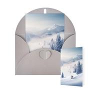 Thinking of You Cards with Envelopes Winter skiing Blank Cards for All Occasions Thank You Blank Note Card Greeting Cards for Wedding Bridal Invitations Birthday Party 10 x 15 cm