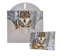 Thinking of You Cards with Envelopes Wolf Greeting Cards for All Occasions Thank You Blank Note Card for Wedding Invitations Valentine's Day Birthday Card 10x15 cm