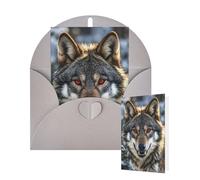 Thinking of You Cards with Envelopes Wolf Greeting Cards for All Occasions Thank You Blank Note Card for Wedding Invitations Valentine's Day Birthday Card 10x15 cm