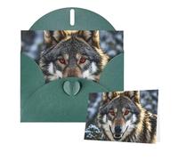 Thinking of You Cards with Envelopes Wolf Greeting Cards for All Occasions Thank You Blank Note Card for Wedding Invitations Valentine's Day Birthday Card 10x15 cm