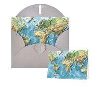 Thinking of You Cards with Envelopes World Map Blank Cards for All Occasions Sympathy Card Blank Note Card Thank You Greeting Cards for Wedding Invitations Birthday Party