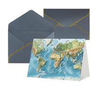 Thinking of You Cards with Envelopes World Map Blank Cards for All Occasions Sympathy Card Blank Note Card Thank You Greeting Cards for Wedding Invitations Birthday Party