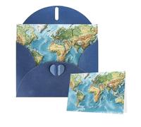Thinking of You Cards with Envelopes World Map Blank Cards for All Occasions Sympathy Card Blank Note Card Thank You Greeting Cards for Wedding Invitations Birthday Party