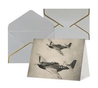 Thinking of You Cards with Envelopes World War 2 Aircraft Airplane Blank Cards for All Occasions Sympathy Card Blank Note Card Thank You Greeting Cards for Wedding Invitations Birthday Party