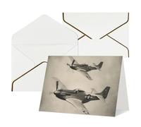 Thinking of You Cards with Envelopes World War 2 Aircraft Airplane Blank Cards for All Occasions Sympathy Card Blank Note Card Thank You Greeting Cards for Wedding Invitations Birthday Party