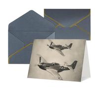 Thinking of You Cards with Envelopes World War 2 Aircraft Airplane Blank Cards for All Occasions Sympathy Card Blank Note Card Thank You Greeting Cards for Wedding Invitations Birthday Party