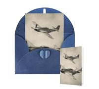 Thinking of You Cards with Envelopes World War 2 Aircraft Airplane Blank Cards for All Occasions Thank You Blank Note Card Greeting Cards for Wedding Bridal Invitations Birthday Party 10 x 15 cm