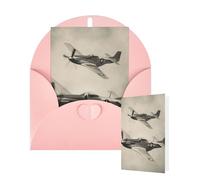 Thinking of You Cards with Envelopes World War 2 Aircraft Airplane Blank Cards for All Occasions Thank You Blank Note Card Greeting Cards for Wedding Bridal Invitations Birthday Party 10 x 15 cm