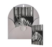 Thinking of You Cards with Envelopes Zebra Pokes Its Head Out Blank Cards for All Occasions Thank You Blank Note Card Greeting Cards for Wedding Bridal Invitations Birthday Party 10 x 15 cm
