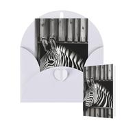 Thinking of You Cards with Envelopes Zebra Pokes Its Head Out Blank Cards for All Occasions Thank You Blank Note Card Greeting Cards for Wedding Bridal Invitations Birthday Party 10 x 15 cm