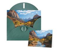 Thinking of You Cards with Envelopes Zion national park Greeting Cards for All Occasions Thank You Blank Note Card for Wedding Invitations Valentine's Day Birthday Card 10x15 cm