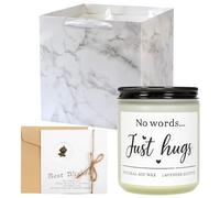Thinking of You Gifts Sympathy Gift, No Words Just Hugs Sympathy Candle 7oz, Lavender Scented Memorial Candles, Condolence, Grief & Bereavement Gift for Women Men