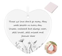 Thinking of You Gifts, "Those we love don't go away" Ceramic Double Side Printed Bereavement Gifts With Box, Sympathy Gift, Condolence Ceramics Keepsake, Memorial Grief Remembrance Gift