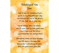 Thinking of You 'Son' Poem Verse Greeting Card