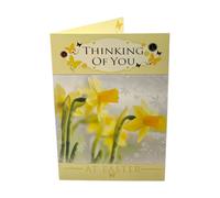 Thinking Of You Spring Daffodils And Butterflies Design Easter Card