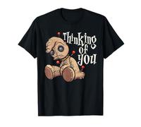 Thinking Of You Voodoo Doll With Pins Funny Halloween T-Shirt