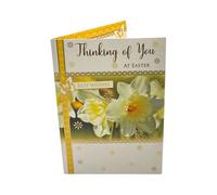 Thinking Of You White Daffodil Flowers Design Easter Card