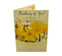 Thinking Of You Yellow Daffodil Flowers Design Easter Card