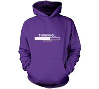 Thinking Please Be Patient - Unisex Hoodie - Funny Slogan Sarcastic Teen Dad Joke XL Purple